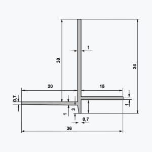 TEMPOLISTEL® B101 Profilo di transizione per giunzione tra cartongesso e controsoffitto smontabile - immagine 2