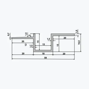 TEMPOLISTEL® B110 Profilo di transizione per cartongesso e controsoffitto smontabile - immagine 2