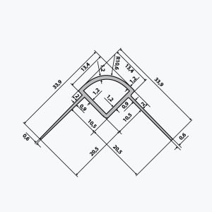 TEMPOLISTEL® B113 Profilo di protezione angolare arrotondato per pareti divisorie - immagine 2