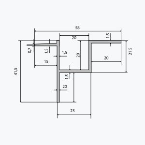 TEMPOLISTEL® B115 Profilo di transizione per cartongesso e controsoffitti smontabili - immagine 2